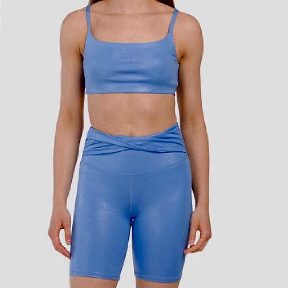 Sage Compression Bra Top And Biker Shorts Set
